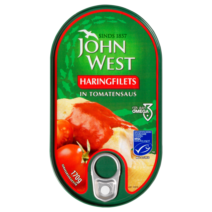 John West MSC Haringfilets in Tomatensaus 170g Haring