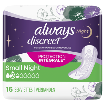 Always Discreet Verband Voor Urineverlies Dames Small Night x16