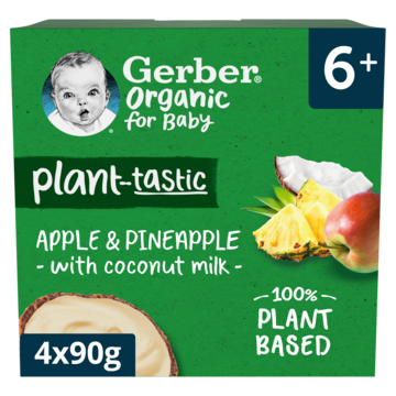 Gerber® Plant-tastic Plantaardig Toetje Appel Ananas 4 x 90g
