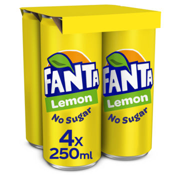 Fanta Lemon No Sugar 4 x 250ml