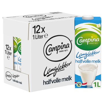 Campina Langlekker halfvolle melk 12 x  1L