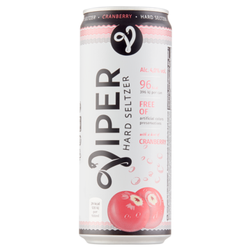 Viper Hard Seltzer Cranberry, Blik, 33cl