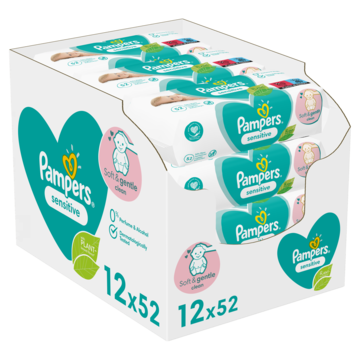 Pampers Sensitive Babydoekjes 12 Verpakkingen = 624 Doekjes