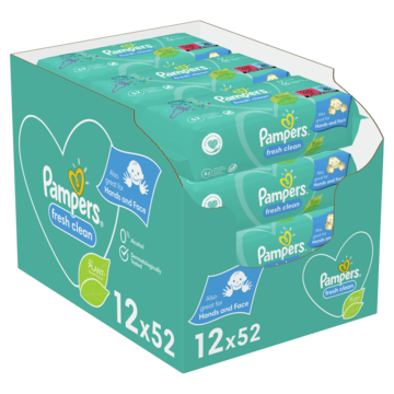 Pampers Fresh Clean Babydoekjes 12 Verpakkingen = 624 Doekjes