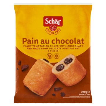 Schär  Pain au Chocolat Glutenvrij  4 stuks 260g