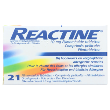 Reactine Hooikoortstabletten Cetirizine 10 mg 21 stuks
