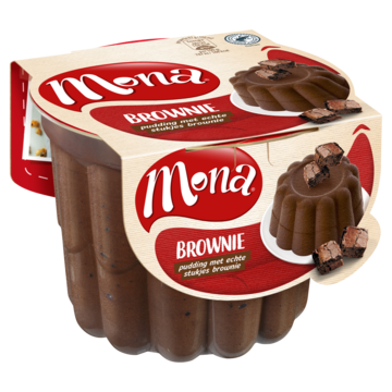 Mona Brownie pudding met echte stukjes brownie 450ml