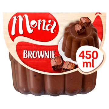 Mona Brownie pudding met echte stukjes brownie 450ml