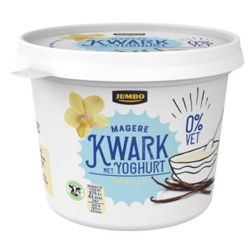 Jumbo Magere Kwark met Yoghurt Vanille 0% Vet 500g