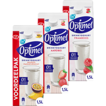 Optimel Drinkyoghurt Smaakvariatie – Aardbei, Framboos, Mango-passievrucht 4,5L