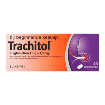 Trachitol 1 mg + 1,8 mg Suikervrij 20 Zuigtabletten