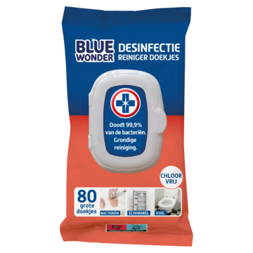 Blue Wonder Desinfectie Reiniger Doekjes 80 Stuks