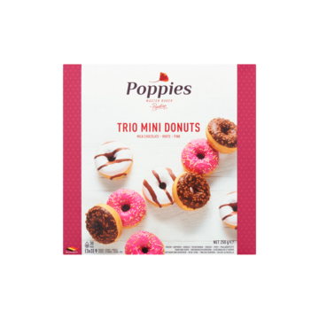 Poppies - Trio Mini Donuts - 9 Stuks 250g