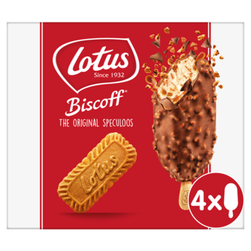 Lotus Biscoff speculoos melkchocolade ijsstick 4 Stuks