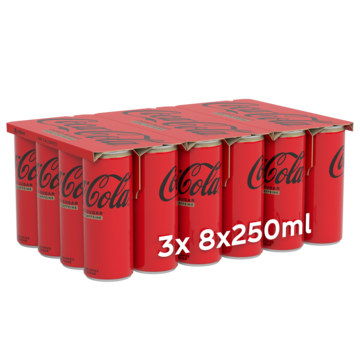 Coca-Cola Zero Sugar Zero Cafeïne 3 x 8 x 250ml