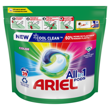 Ariel All-in-1 PODS, Vloeibaar Wasmiddel Wasmiddelcapsules kleur 39 Wasbeurten
