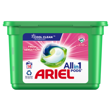 Ariel All-in-1 PODS, Vloeibaar Wasmiddel Wasmiddelcapsules Fresh Sensations 14 Wasbeurten