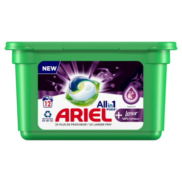 Ariel All-in-1 PODS Vloeibaar Wasmiddel Wasmiddelcapsules+Touch Van Lenor Unstoppables 12 Wasbeurten