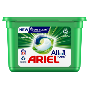 Ariel All-in-1 PODS, Vloeibaar Wasmiddel Wasmiddelcapsules Original 15 Wasbeurten