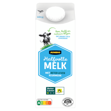 Jumbo Halfvolle Melk met 1 Ster Beter Leven Keurmerk 500ML