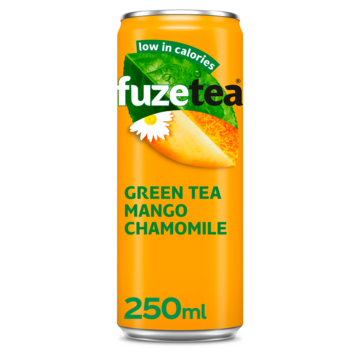Fuze Tea Green Tea Mango Chamomile Blikjes 25cl Tray 24 Stuks
