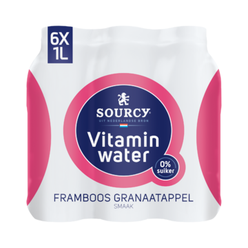 Sourcy Vitaminwater Framboos Granaatappel 6 x 1L