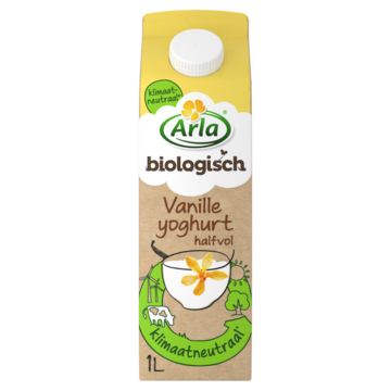Arla Biologisch Vanille Yoghurt Halfvol 1L