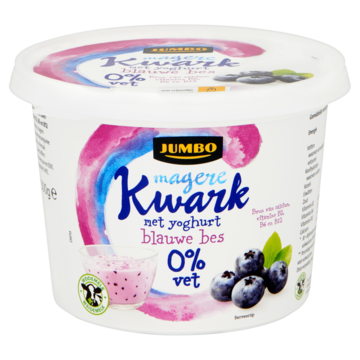 Jumbo Magere Kwark met Yoghurt Blauwe Bes 0% Vet 500g