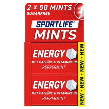 Sportlife Boost Mints Energy Peppermint Suikervrij 2-pack 2 x 35g