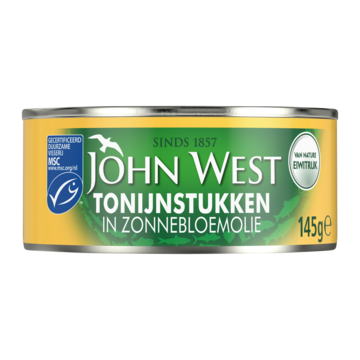 John West tonijnstukken in zonnebloemolie MSC 145 gram