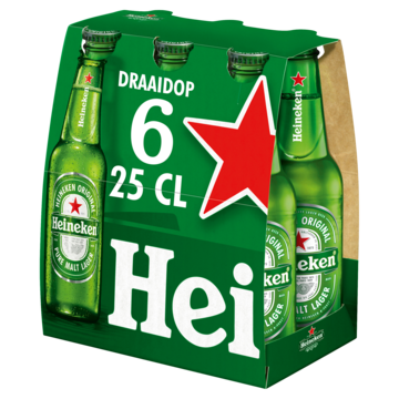 Heineken Premium Pilsener Bier Draaidop Fles 6 x 25cl