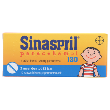 Sinaspril Paracetamol kauwtabletten 120 mg, 10 stuks