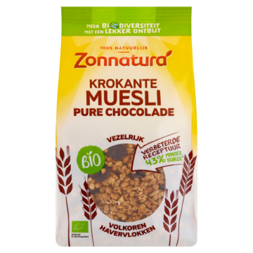 Zonnatura Bio Krokante Muesli Pure Chocolade 375g