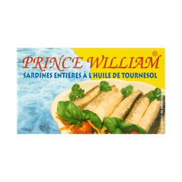 Prince William Sardines met Huid en Graat in Zonnebloemolie 125g