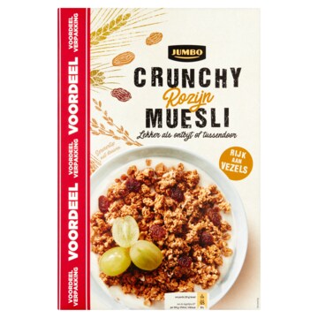 Jumbo Crunchy Muesli Rozijn Voordeelverpakking 900g
