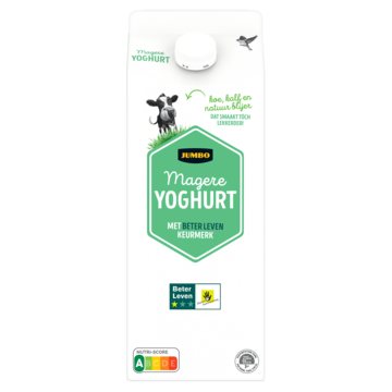 Jumbo Magere Yoghurt met 1 Ster Beter Leven Keurmerk 1, 5L