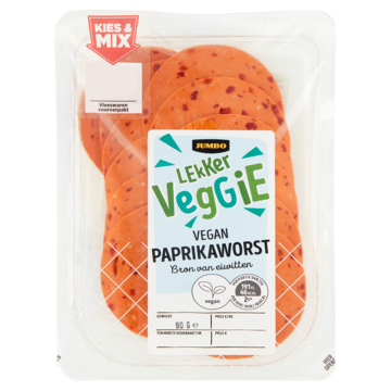 Jumbo Lekker Veggie Paprikaworst Vegan 90g