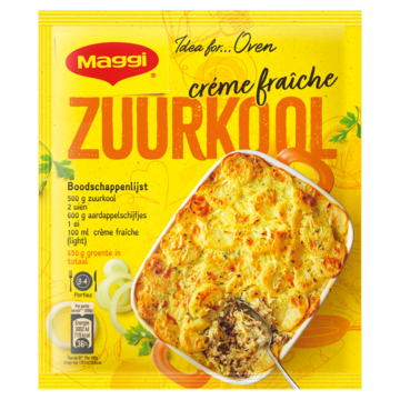 MAGGI Ovenschotel Zuurkool-Crème Fraîche met Gehakt Zakje 56g