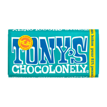 Tonys Chocolonely Pecan Kokos Puur 51 180 G Bij Jumbo tonys chocolonely kopen in de aanbieding
