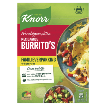 Knorr Wereldgerechten Maaltijdpakket Mexicaanse Burrito's XXL 351g