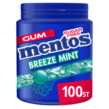 Mentos Breeze Mint XL Kauwgom mint Suikervrij Pot 100 stuks