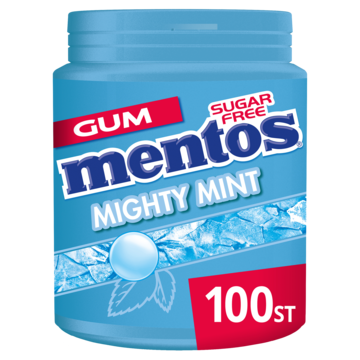 Mentos Mighty Mint XL Kauwgom mint Suikervrij Pot 100 stuks