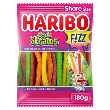 Haribo Soda Straws F!ZZ 180g