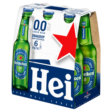 Heineken Premium Pilsener 0.0 Bier Draaidop Fles 6 x 25cl