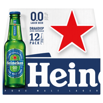 Heineken Premium Pilsener 0.0 Bier Draaidop Fles 12 x 25cl