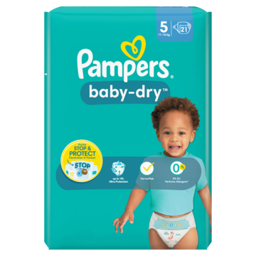 Pampers Baby-Dry Maat 5, 21 Luiers,, 11kg-16kg