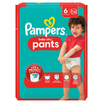 Pampers Baby-Dry Pants Luierbroekjes Maat 6, 20 Luiers, 14kg - 19kg - Baby, — Jumbo Supermarkten