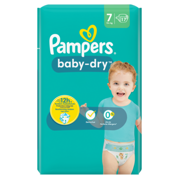 Pampers Baby-Dry Maat 7, 17 Luiers