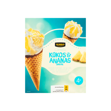 Jumbo Cornets Kokos & Ananas Ijsjes 4 Stuks