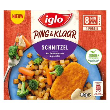 Iglo Ping & Klaar Schnitzel met Bearnaosesaus & Groente 390g